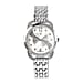 STRADA Japanese Movement Swirl Design White Austrian Crystal Studded Watch - Silver Tone
