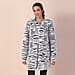 Zebra Pattern Winter Coatigan with Two Pockets  (Size 48in CB 33in - Size 8-20) - White and Black