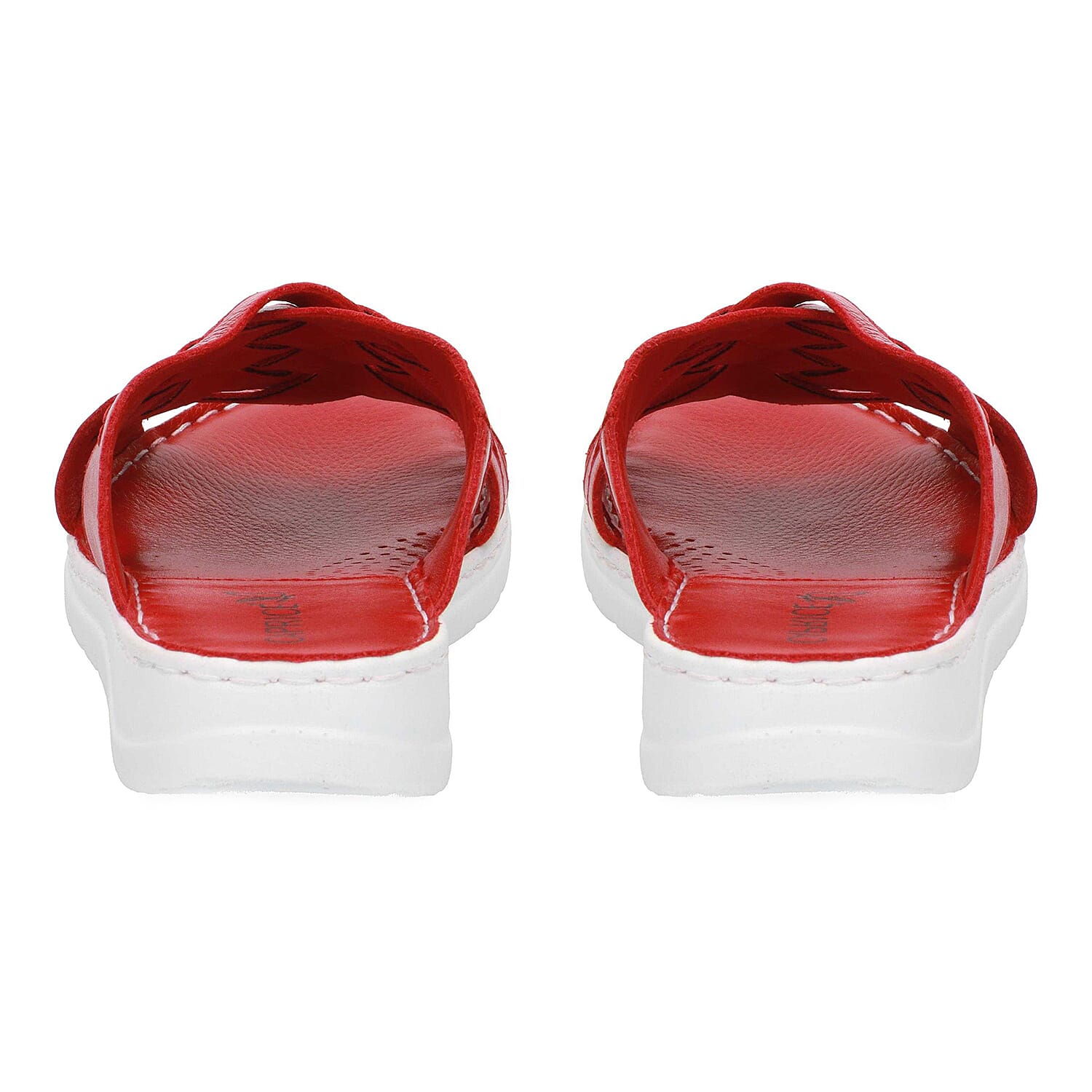 Caprice Nappa Leather Slider Sandal in Red (Size 3)