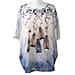 Urban Mist White and Blue Top with Feather Print (Inside Layer - 100% Cotton & Outside Layer - 100% Viscose, Size Up to 18)