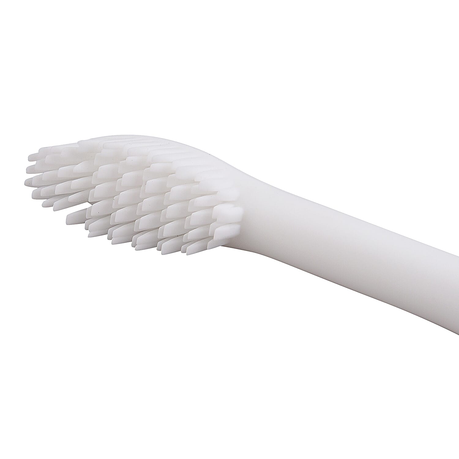 Silicone Sonic Toothbrush with USB Charging Cable with 3 Interchangeable Heads (Size 20x3x3Cm) - White