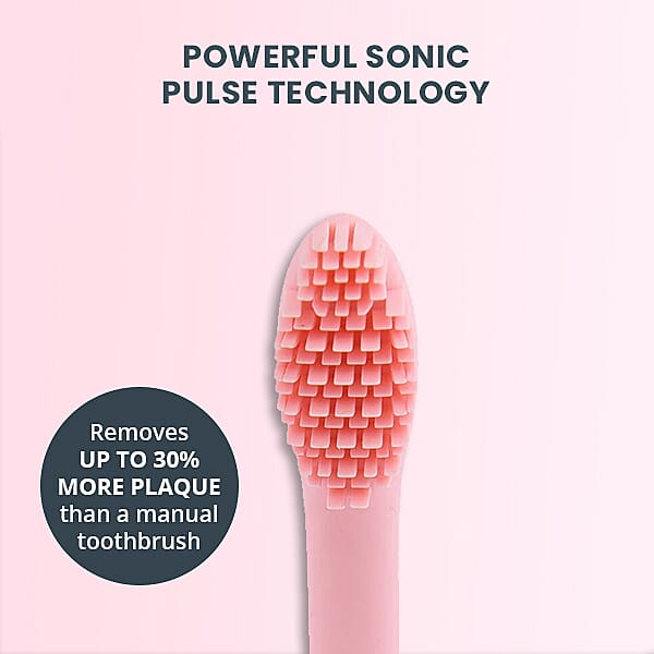 Set of 3 Sonic Silicone Electric Toothbrush Heads - Pink