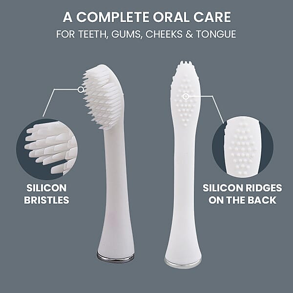 Set of 3 Silicone Sonic Toothbrush Heads (Size 80Cm) - White