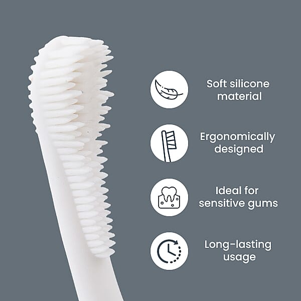 Set of 3 Silicone Sonic Toothbrush Heads (Size 80Cm) - White