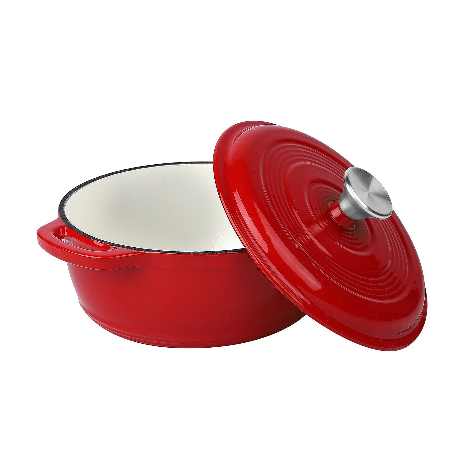 Homesmart Enamelled Cast Iron Dutch Oven Pot  with Lid (3L) - Red