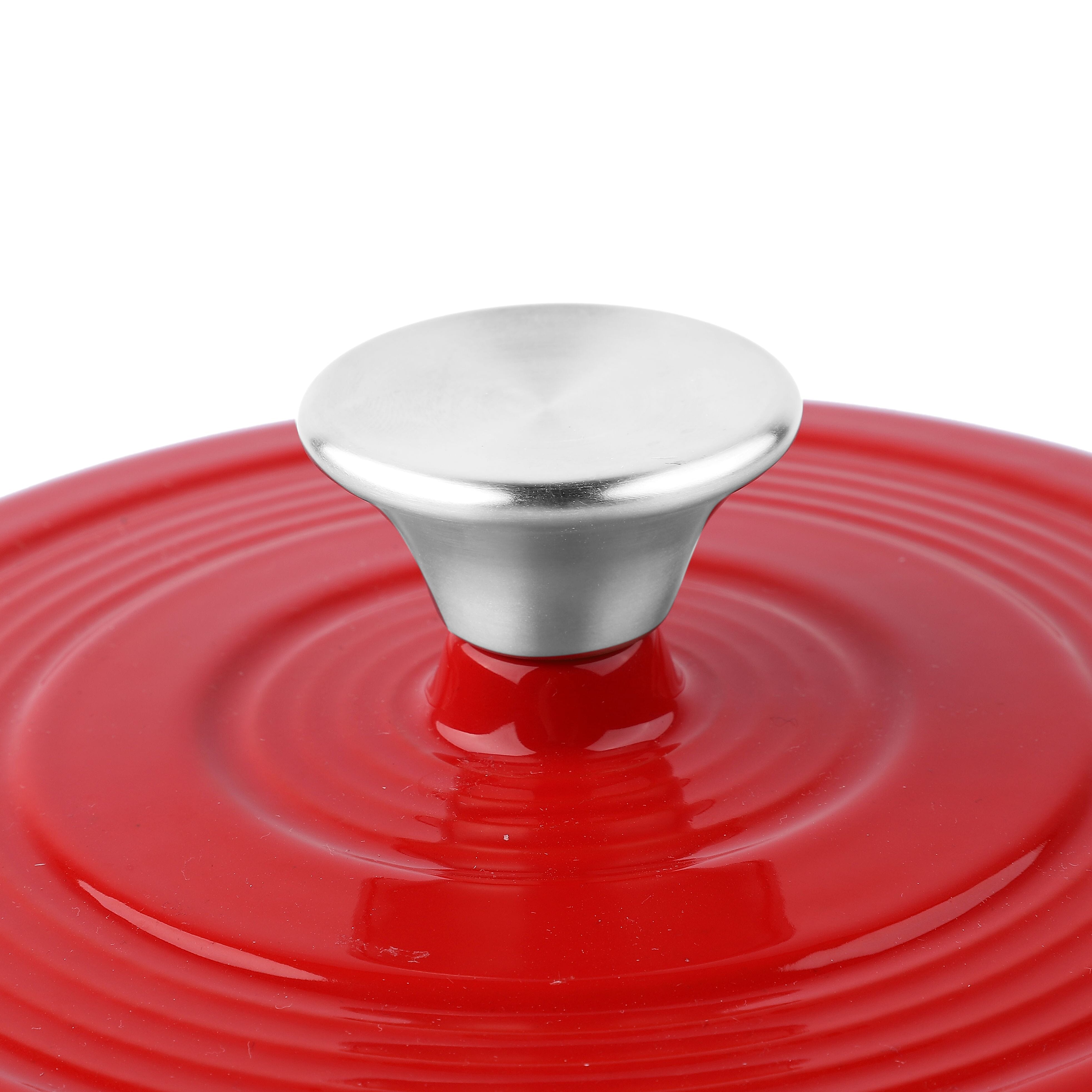 Homesmart Enamelled Cast Iron Dutch Oven Pot  with Lid (3L) - Red