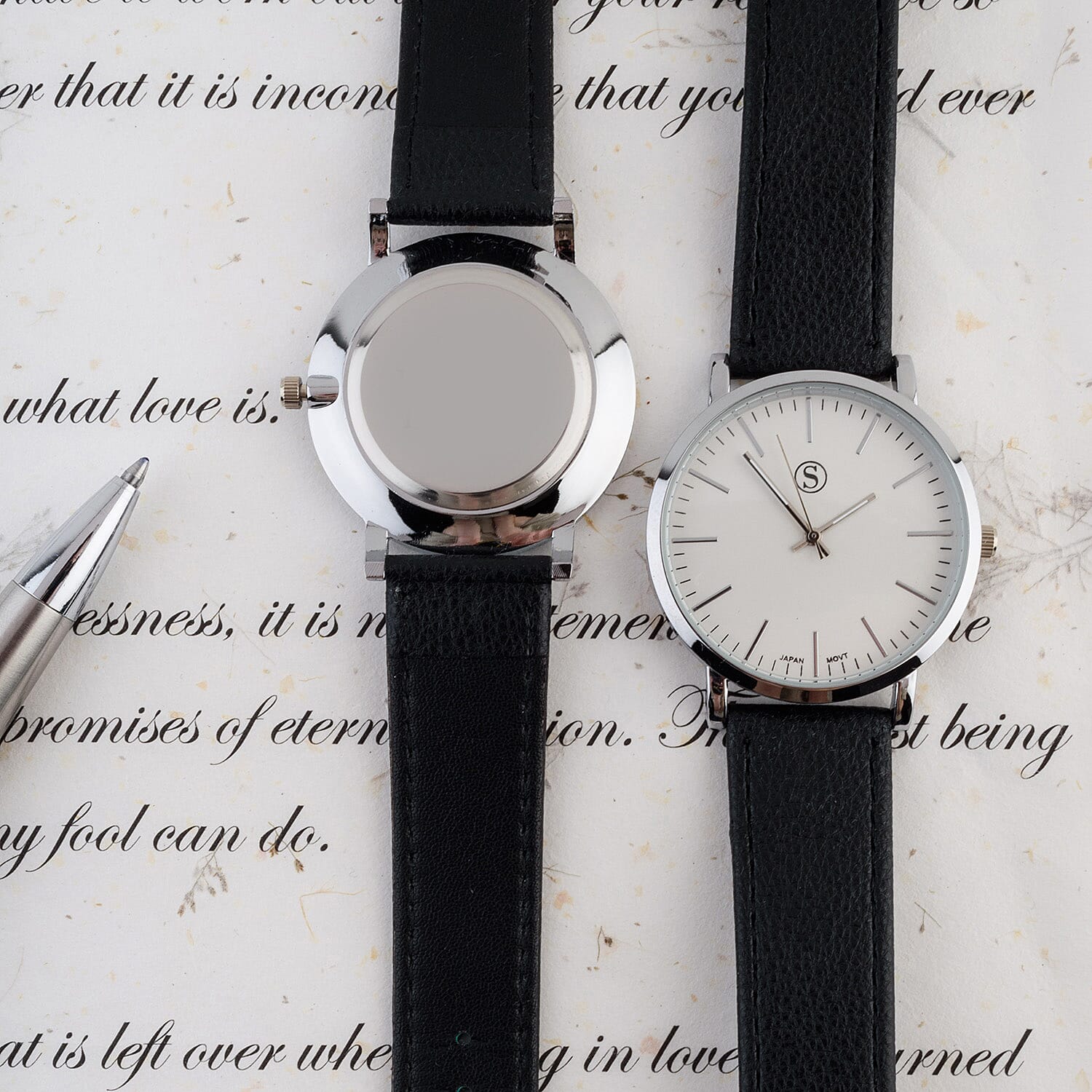 STRADA Japanese Movement Water Resistant Watch with Stainless Steel Back in Black Strap