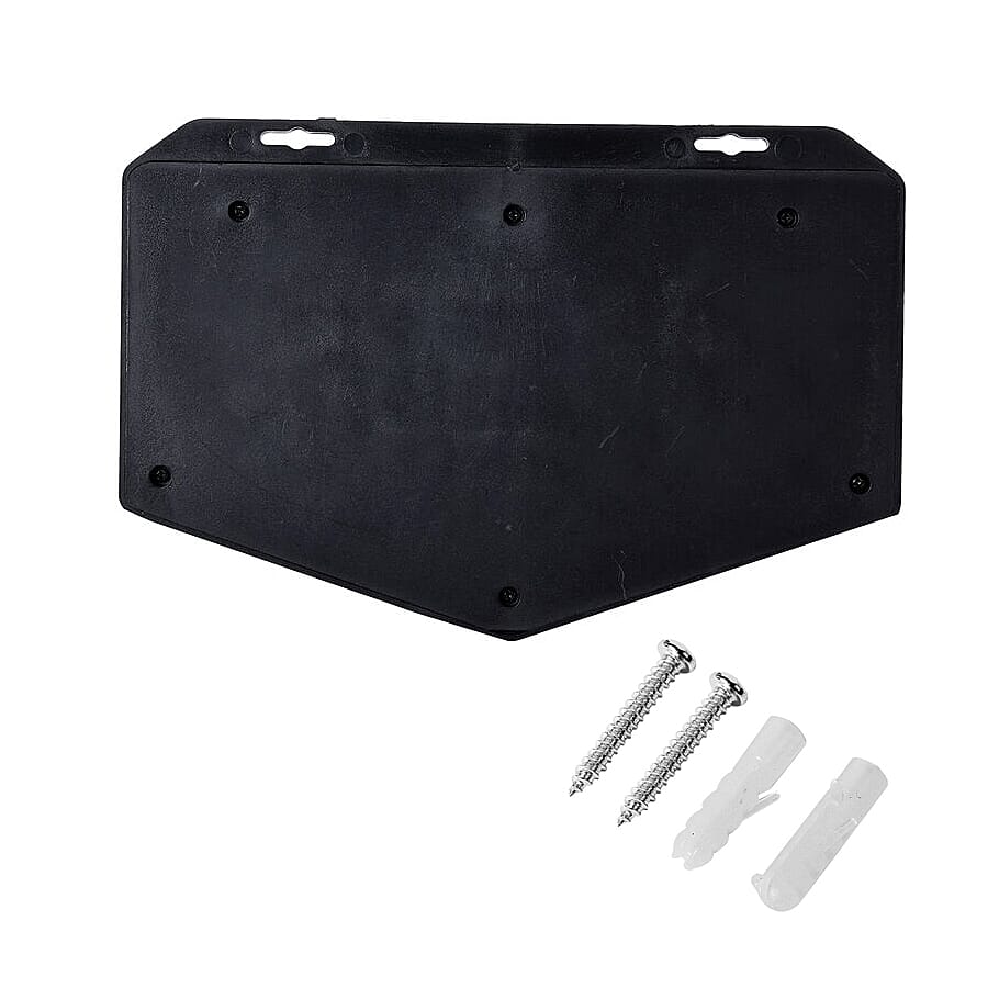 2 Piece Set- 114 LED Solar Powered PIR Motion Sensor Waterproof Outdoor Wall Light (Size 18.5x12.5x6cm) - Black