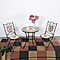 3 Piece Set - Square Pattern Mosaic Desk (Size:60x60x70Cm) and 2 Chairs (Size:39x44x90Cm) - Khaki and Multi