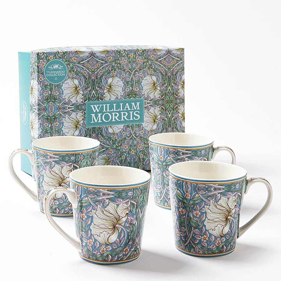 Set of 4 - Lesser & Pavey - William Morris Pimpernel Mugs - Set of 4
