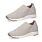 Caprice Knit Embellished Leather Trainers in Beige (Size 3)