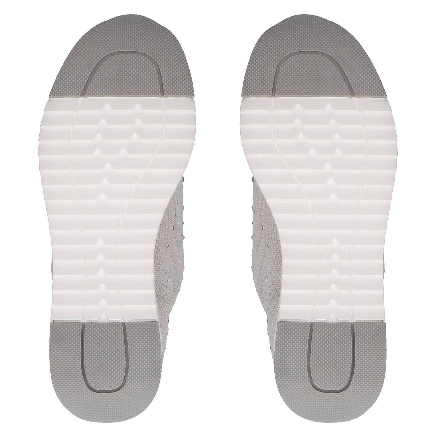 Caprice Knit Embellished Leather Trainers in Beige (Size 3)