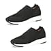 Caprice Knit Embellished Leather Trainers in Black (Size 3)