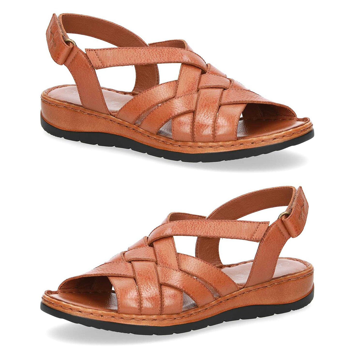 Caprice Nappa Leather Slingback Sandal in Tan (Size 5)