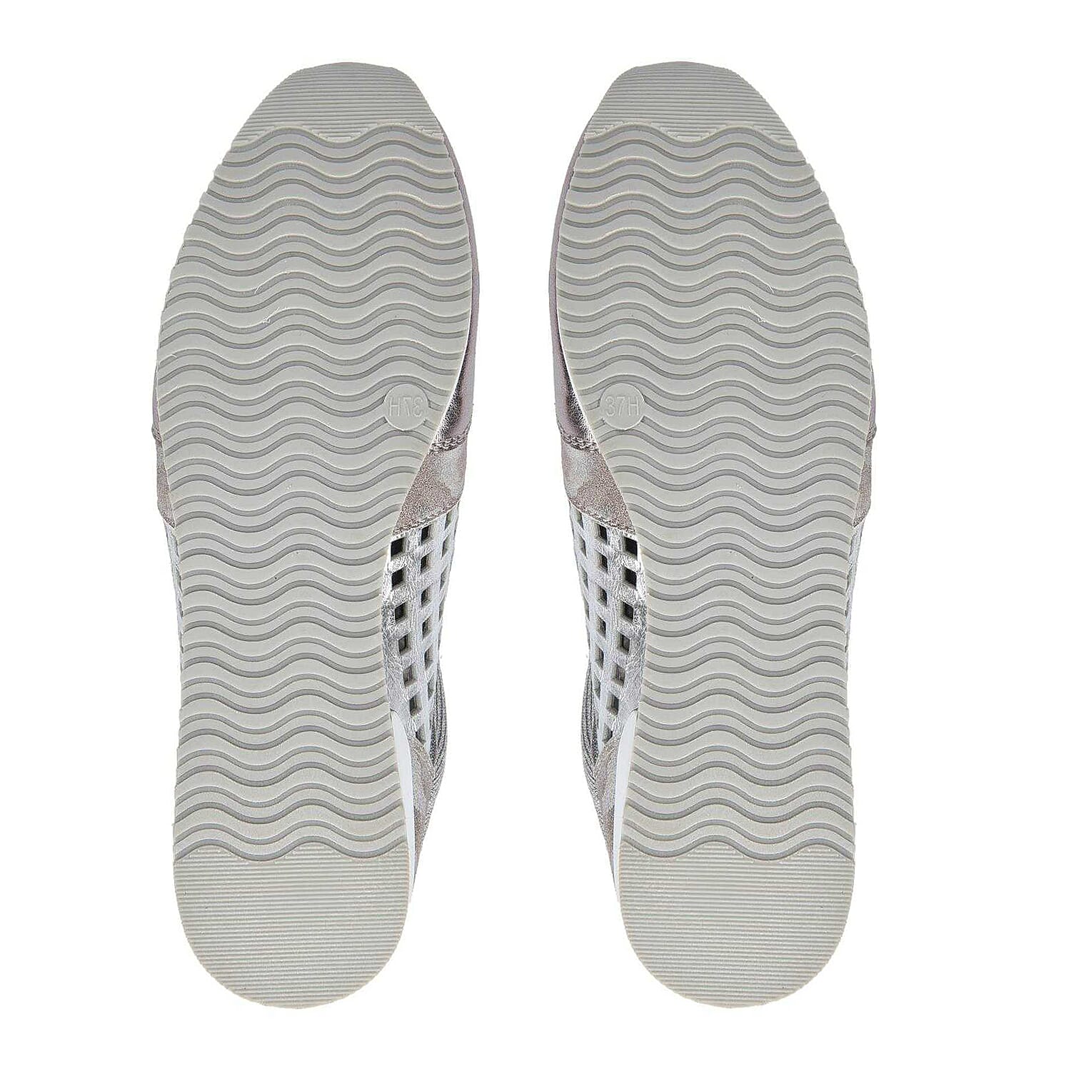 Caprice Metallic Leather Trainer in Pink (Size 3.5)