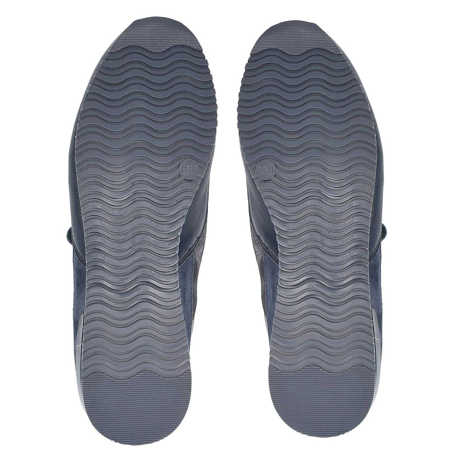 Caprice Leather Zip Trainers in Navy (Size 8)