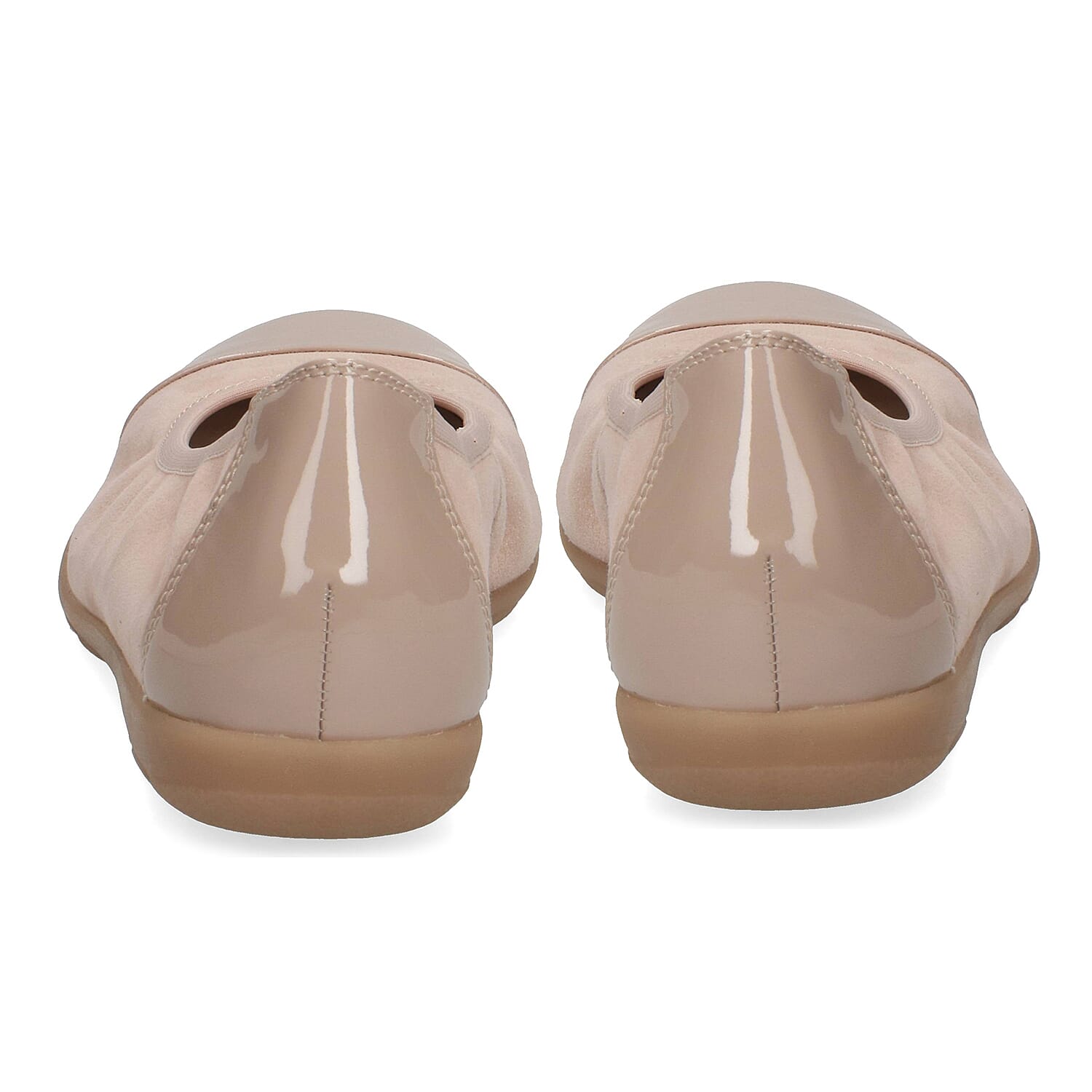 Caprice Leather Ballerina Shoe in Navy 