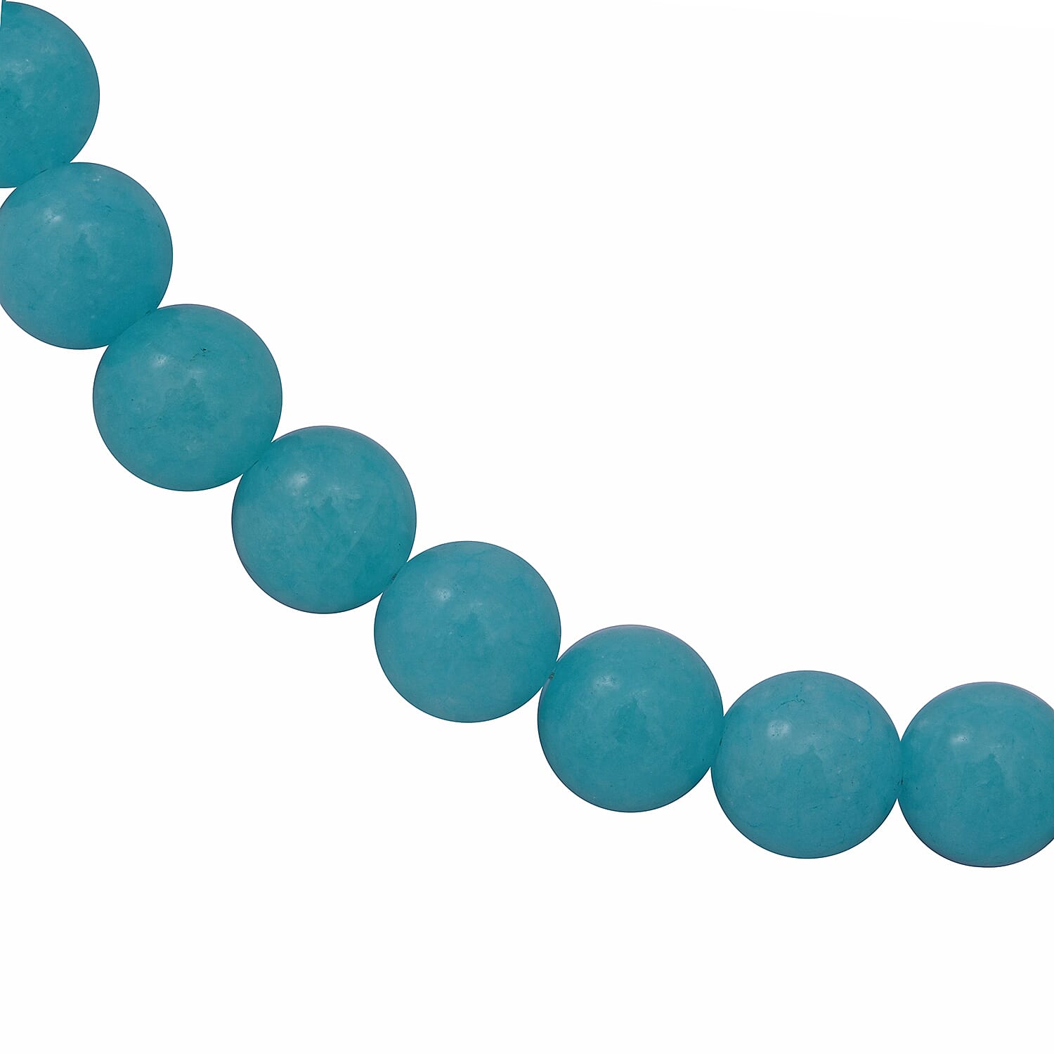 Amazonite Quartz Beads Necklace (Size 18) in Sterling Silver 300.00 ct.