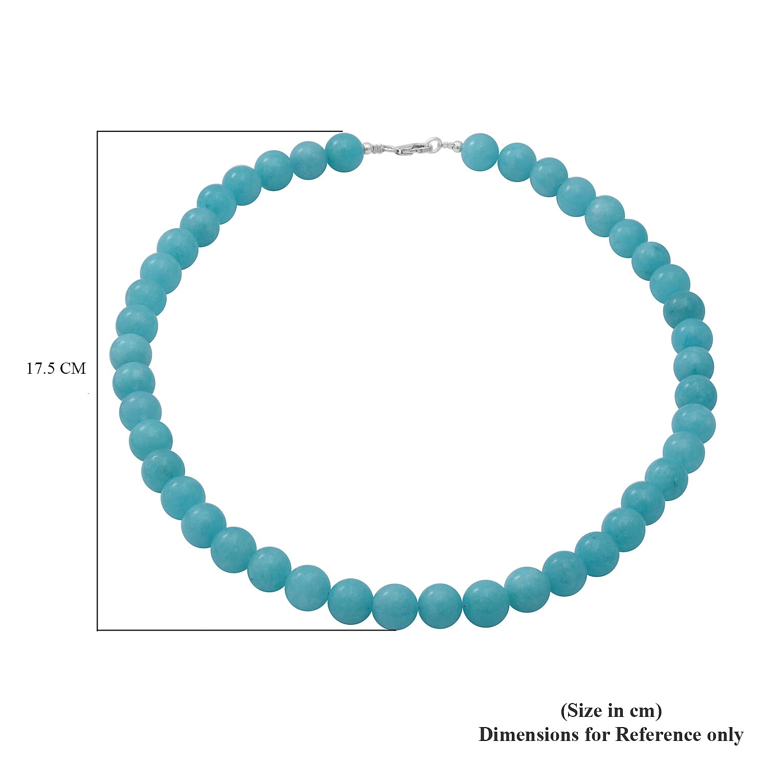 Amazonite Quartz Beads Necklace (Size 18) in Sterling Silver 300.00 ct.