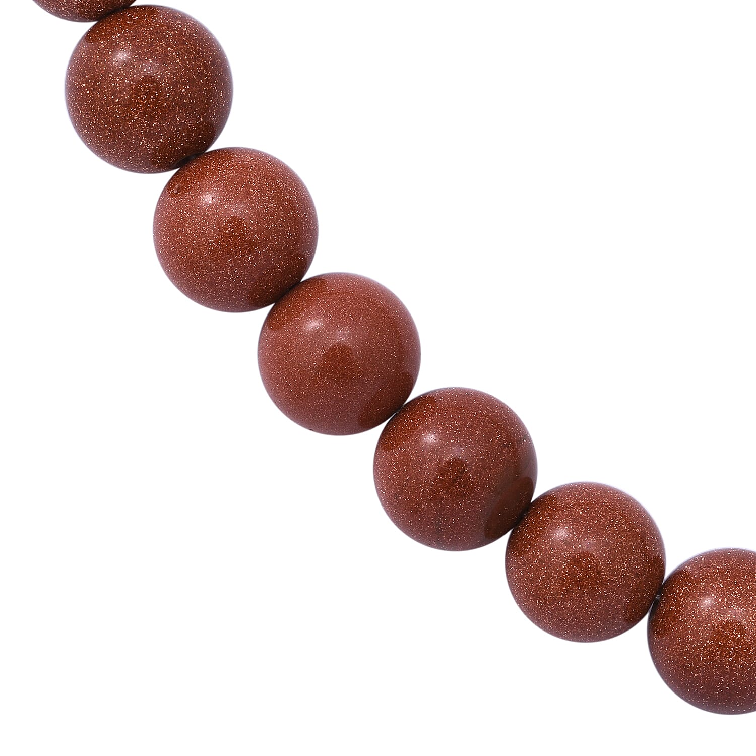 Golden Sandstone Beads Necklace (Size - 18) in Sterling Silver 292 Ct.