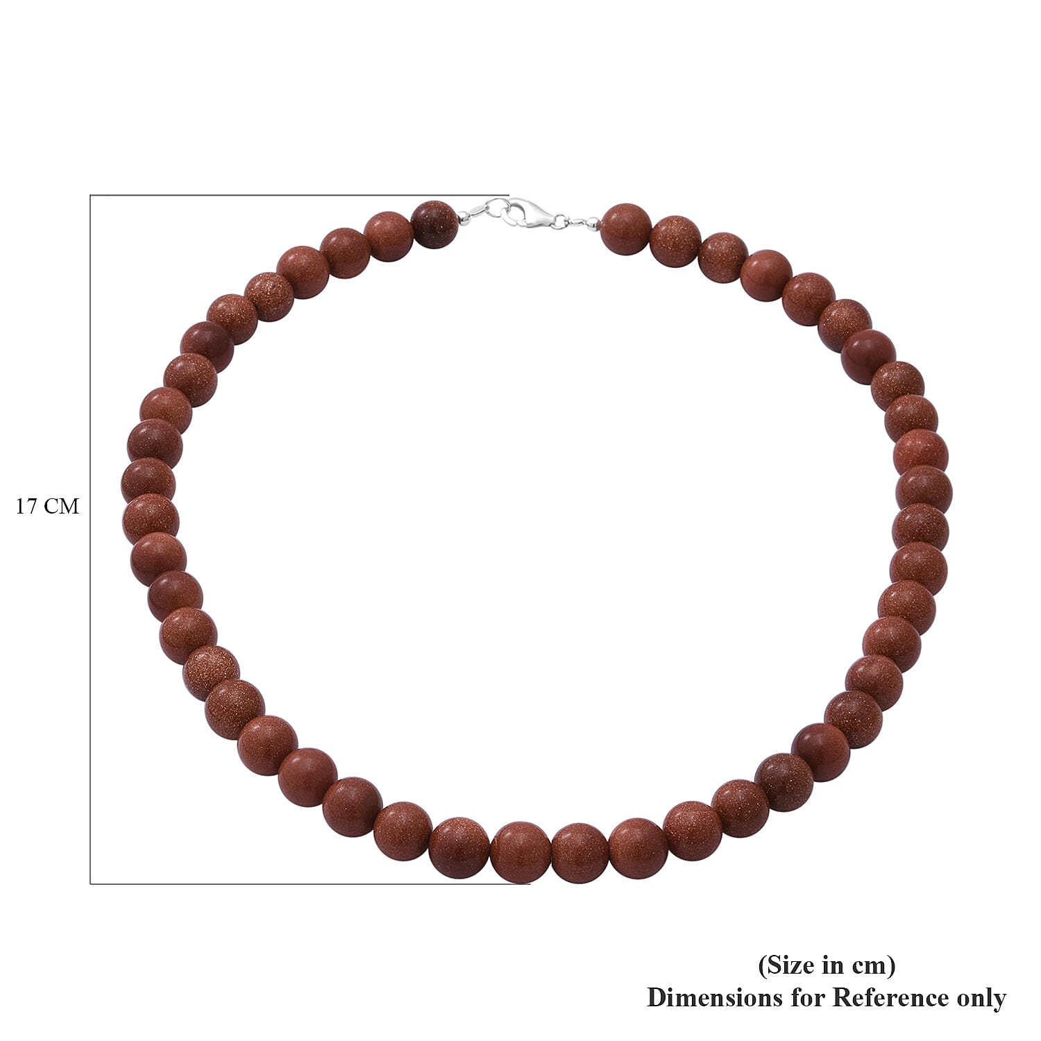 Golden Sandstone Beads Necklace (Size - 18) in Sterling Silver 292 Ct.