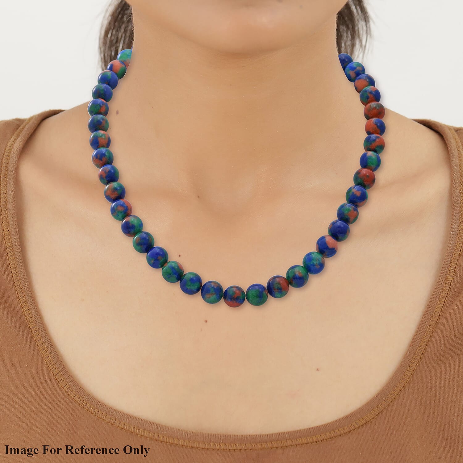 Multi Colour Jasper Beads Necklace (Size 18) in Sterling Silver 250.00 ct.