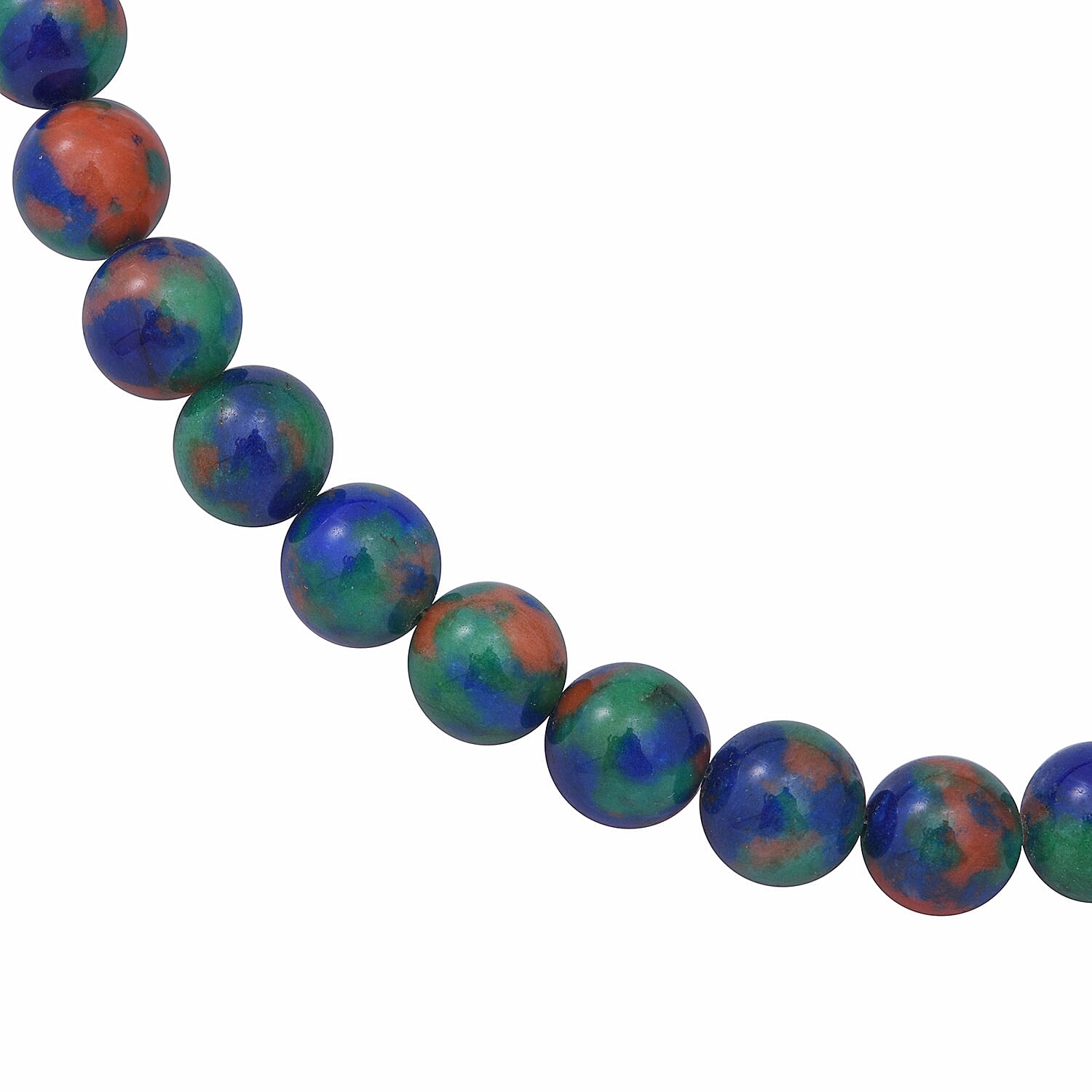 Multi Colour Jasper Beads Necklace (Size 18) in Sterling Silver 250.00 ct.