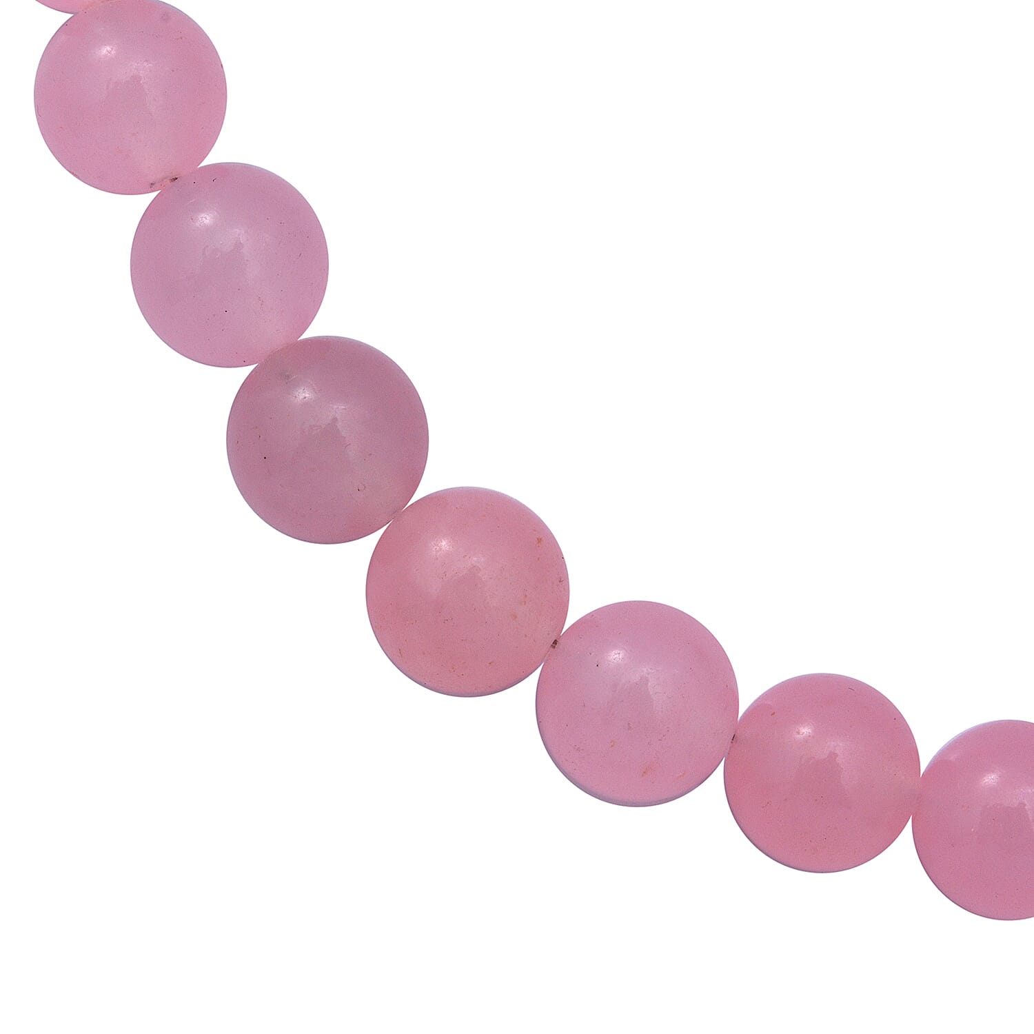 Rose Quartz Beads Necklace (Size 18) in Sterling Silver 250.00 ct.