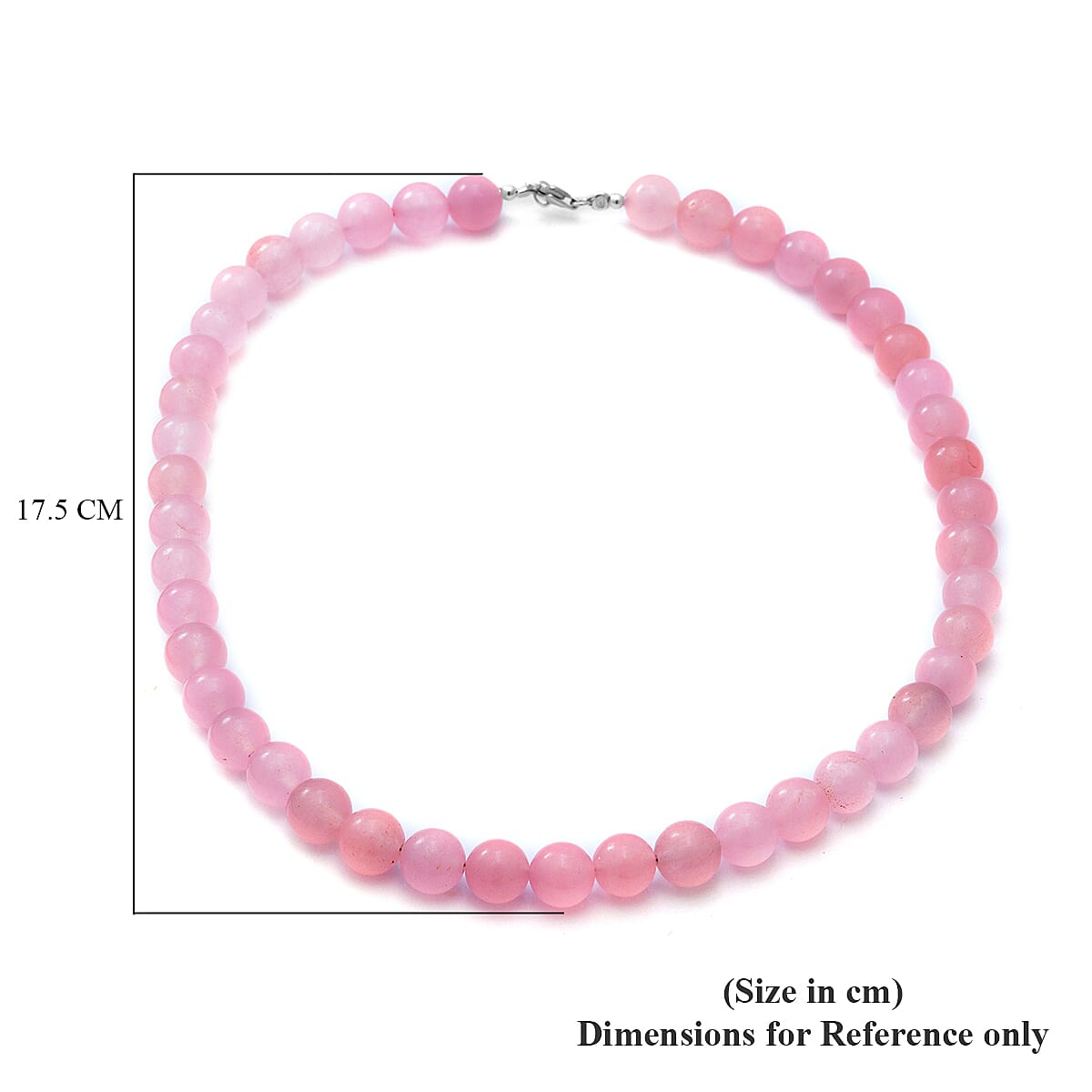 Rose Quartz Beads Necklace (Size 18) in Sterling Silver 250.00 ct.