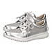 Caprice Metallic Leather Trainer in Silver (Size 3.5)