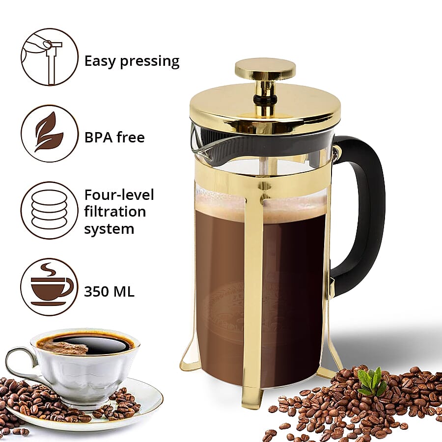 French Press Coffee Maker - Yellow Gold