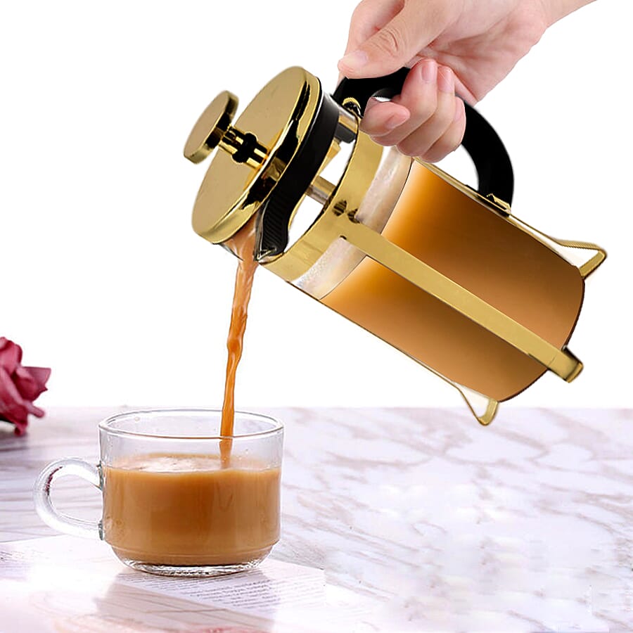 French Press Coffee Maker 350 ML - Yellow Gold