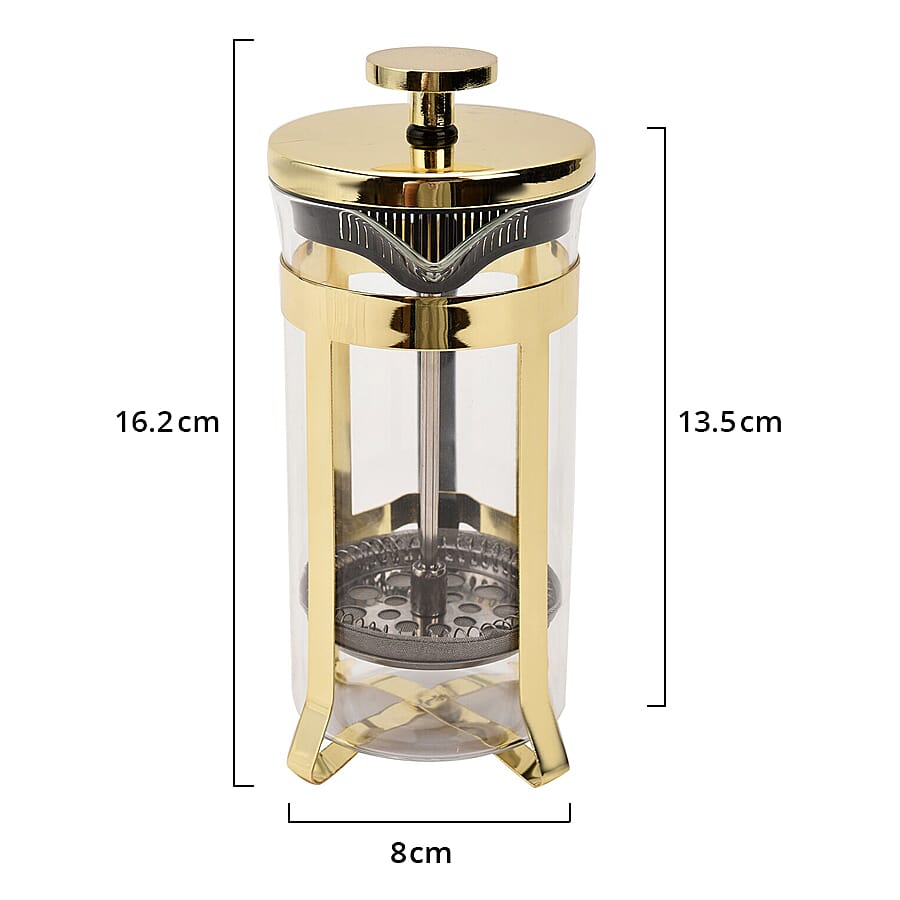 French Press Coffee Maker 350 ML - Yellow Gold