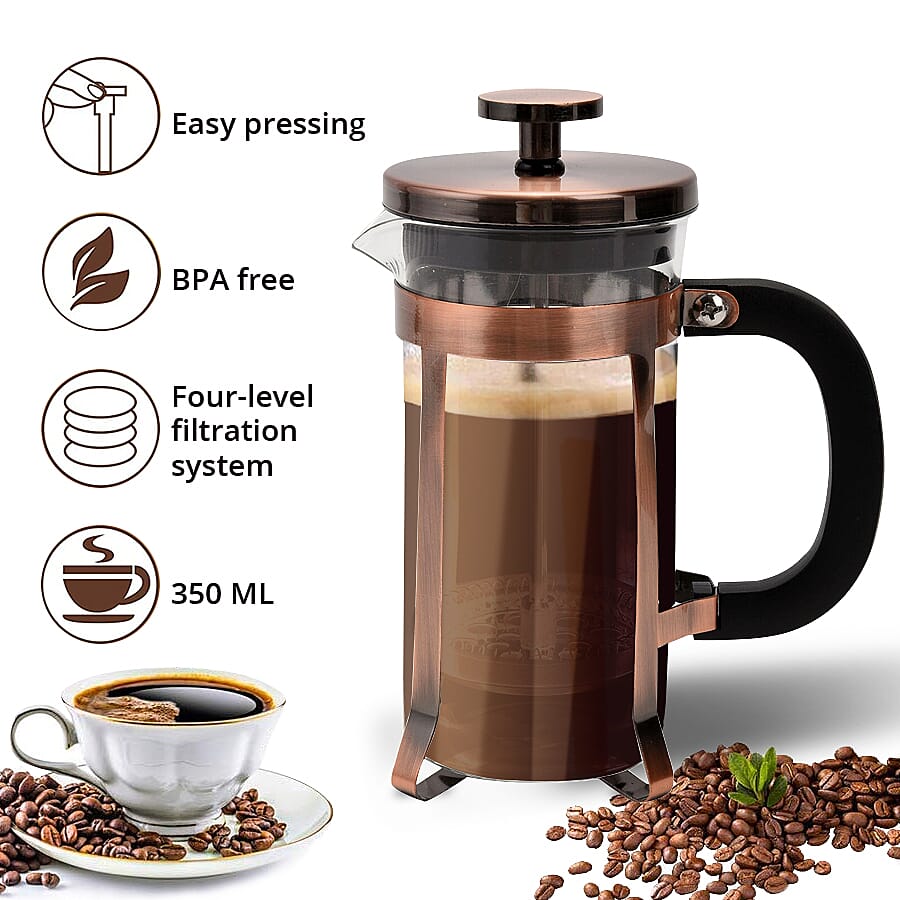 French Press Coffee Maker 350 ML - Brown