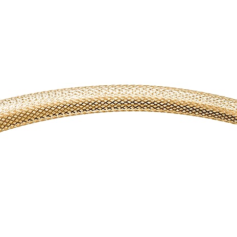 Limited Availability Italian Made 9K Yellow Gold Graduated Mesh Omega Necklace (Size 18) With Lobster Clasp
