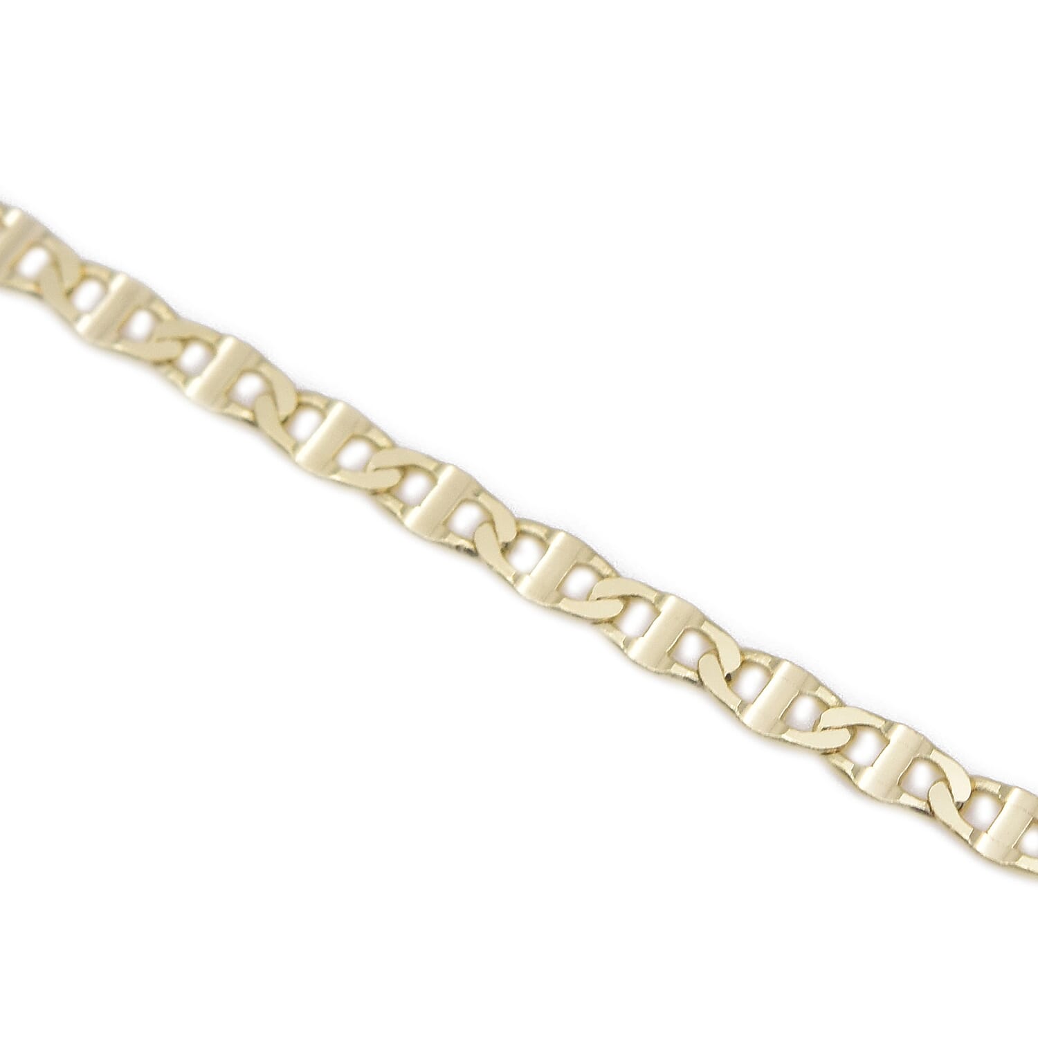 Hatton Garden Close Out Deal- 9K Yellow Gold Diamond Cut Flat Mariner Necklace (Size 18)