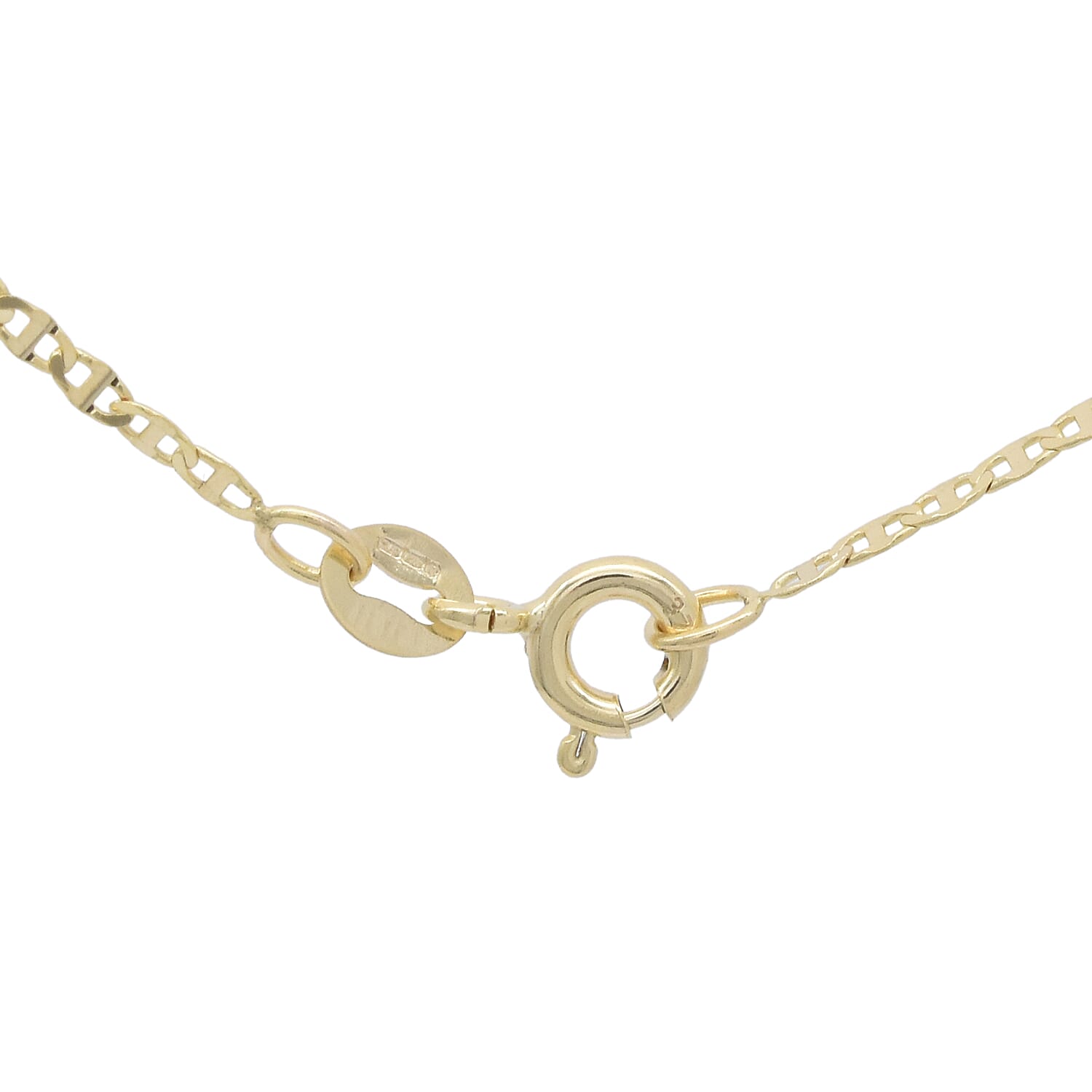 Hatton Garden Close Out Deal- 9K Yellow Gold Diamond Cut Flat Mariner Necklace (Size 18)