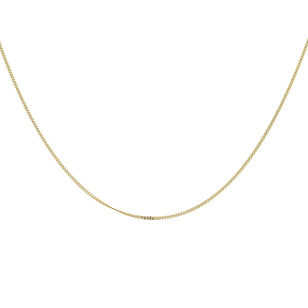 Vicenza Collection Italian Made Flat Curb Necklace Size 18in 9K Yellow ...