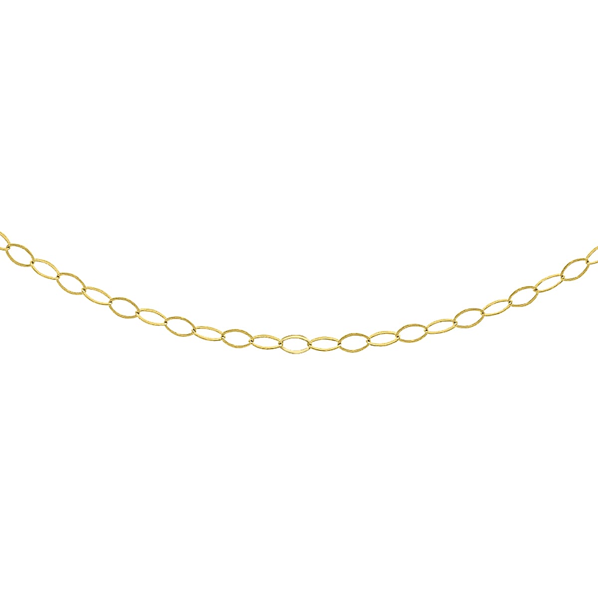 Biggest NY Close Out Deal- 9K Yellow Gold Oval Link Chain with Spring Ring Clasp (Size 18)