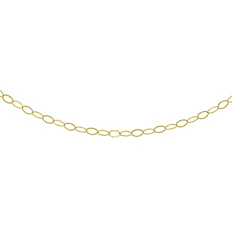 Biggest NY Close Out Deal- 9K Yellow Gold Oval Link Chain with Spring Ring Clasp (Size 18)