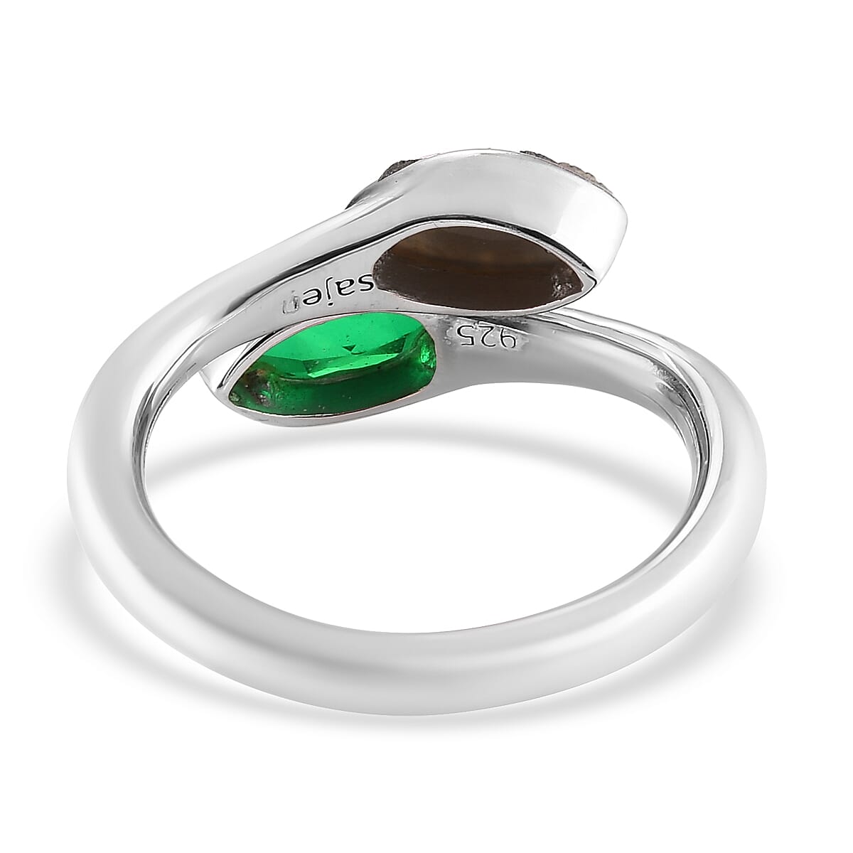 Sajen Silver ILLUMINATION Collection - Drusy Forest and Doublet Quartz Hollow  Ring in Rhodium Overlay Sterling Silver 1.50Ct.