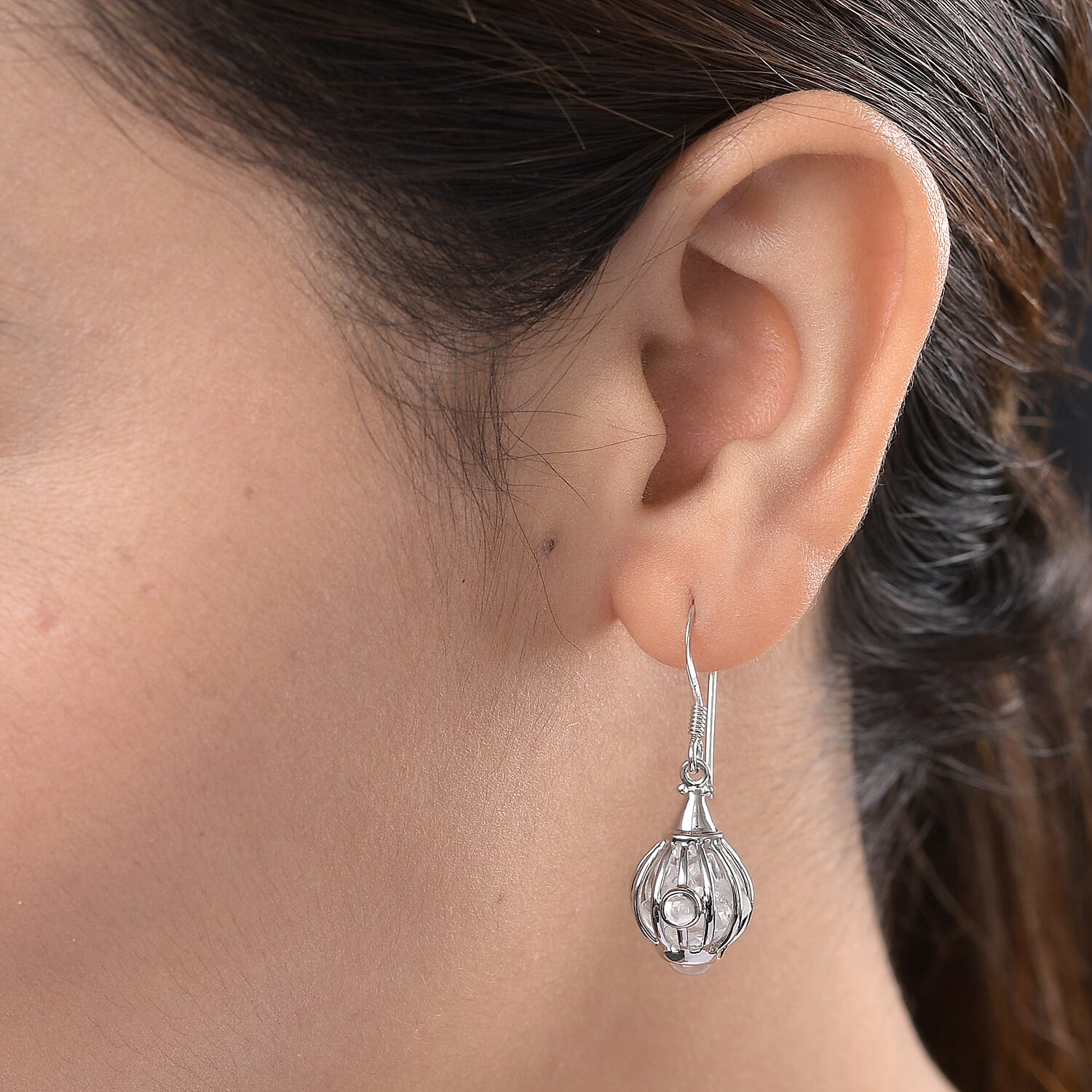 Sajen Silver Gem Vitality Collection - Austrian Crystal Hook Earrings in Rhodium Overlay Sterling Silver 9.92 Ct.