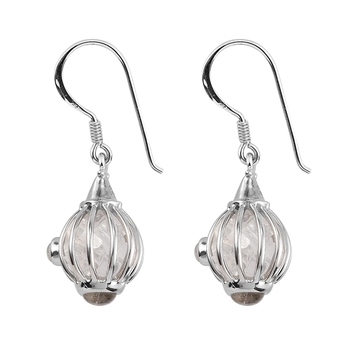 Sajen Silver Gem Vitality Collection - Austrian Crystal Hook Earrings in Rhodium Overlay Sterling Silver 9.92 Ct.