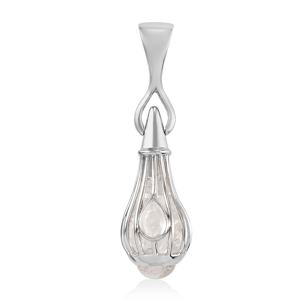 Sajen Silver Gem Vitality Collection - Austrian Crystal Pendant in Rhodium Overlay Sterling Silver 15.55 Ct.