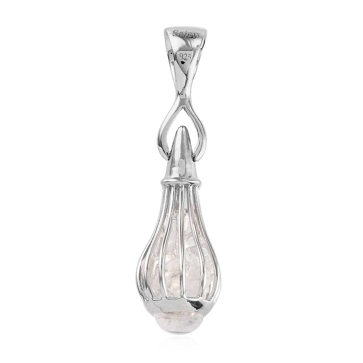Sajen Silver Gem Vitality Collection - Austrian Crystal Pendant in Rhodium Overlay Sterling Silver 15.55 Ct.
