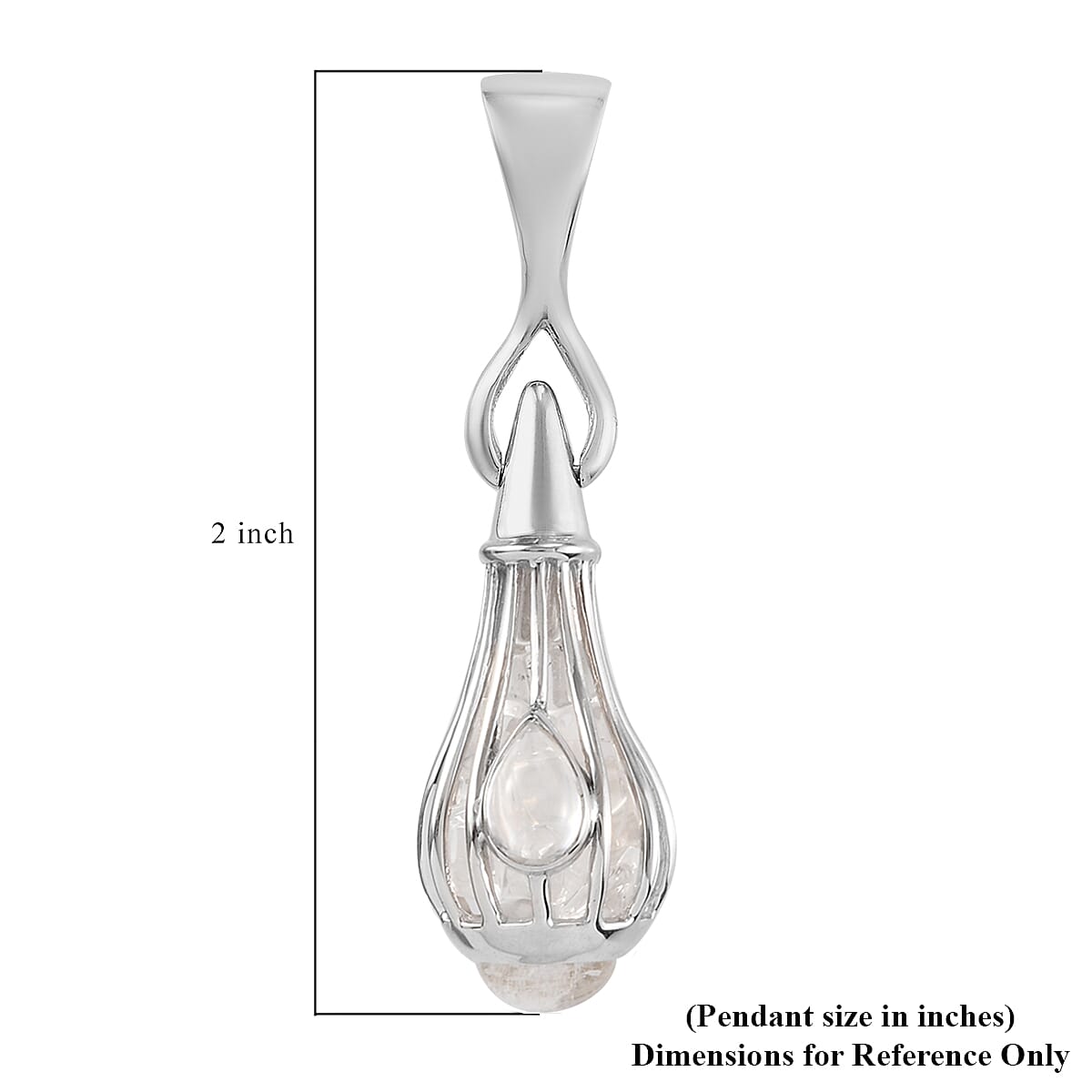 Sajen Silver Gem Vitality Collection - Austrian Crystal Pendant in Rhodium Overlay Sterling Silver 15.55 Ct.