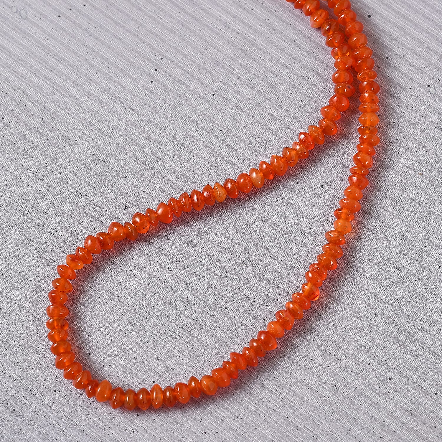 GEM HEALING Collection - Carnelian Beads Necklace (Size - 20 with Extender) in Rhodium Overlay Sterling Silver 57.00 Ct.