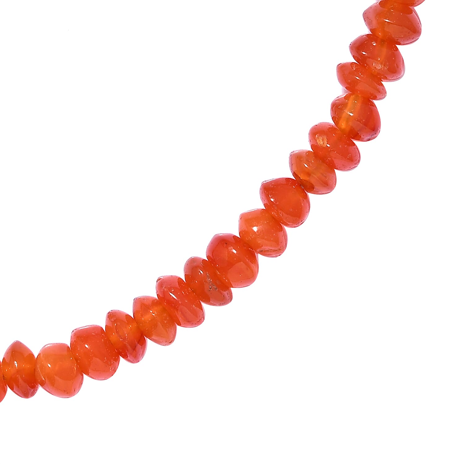 GEM HEALING Collection - Carnelian Beads Necklace (Size - 20 with Extender) in Rhodium Overlay Sterling Silver 57.00 Ct.