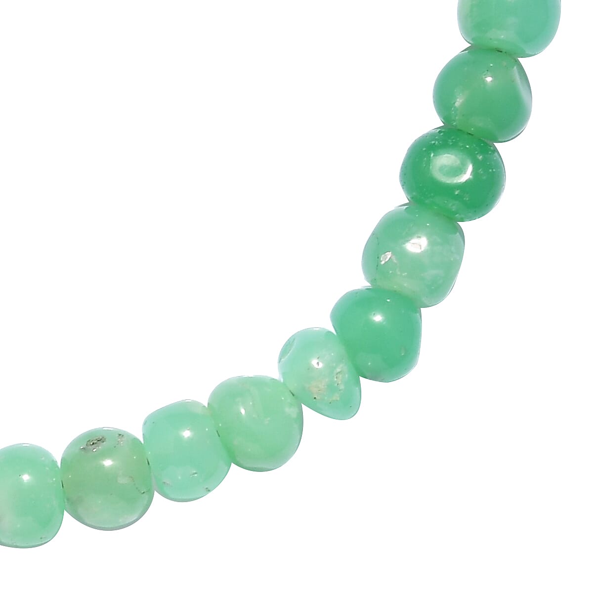Sajen Silver Gem Vitality Collection - Chrysoprase Necklace (Size 20) in Rhodium Overlay Sterling Silver 81.00 Ct.