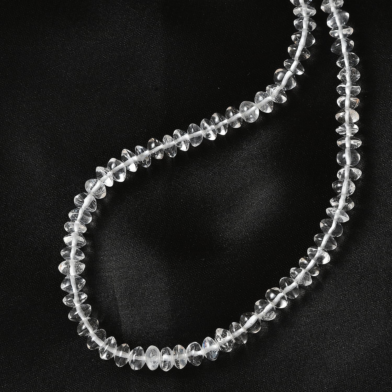 Sajen Silver GEM Collection - Crystal Beads Necklace (Size - 20 with Extender) in Rhodium Overlay Sterling Silver 60.00 Ct.